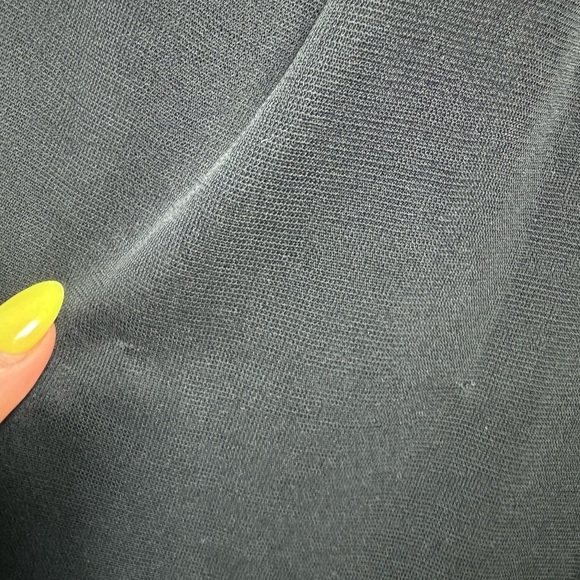 TADASHI Vintage Black V-Neck Ruched Pleated Mesh Chiffon Overlay Maxi Gown Dress - Picture 8 of 16